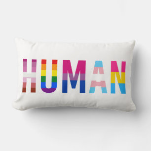 HUMAN LGBT Flag Gay Pride Month Transgender Lumbar Pillow