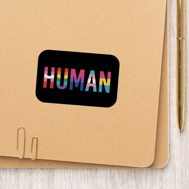 HUMAN LGBT Flag Gay Pride Month Transgender  Patch (On Folder)