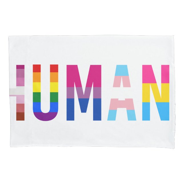 HUMAN LGBT Flag Gay Pride Month Transgender Pillow Case (Front)