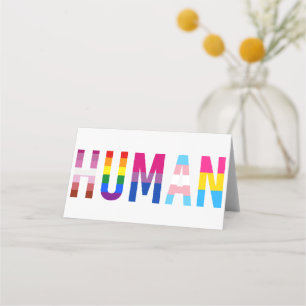 HUMAN LGBT Flag Gay Pride Month Transgender Place Card