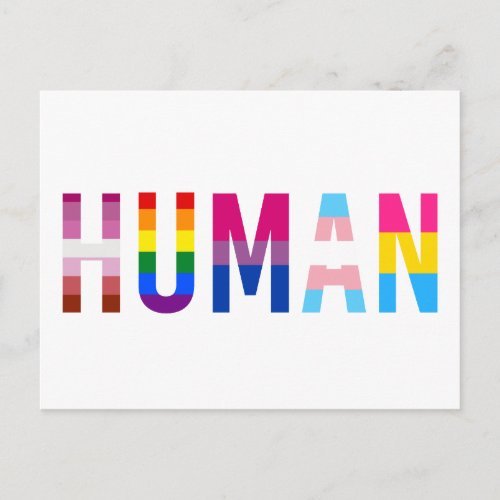 HUMAN LGBT Flag Gay Pride Month Transgender Postcard