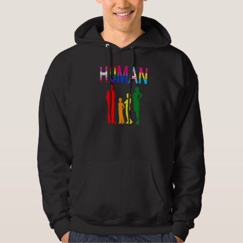 Human Lgbt Flag Gay Pride Month Transgender Rainbo Hoodie