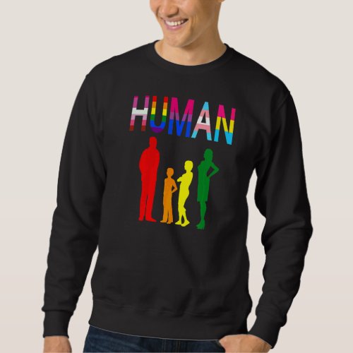 Human Lgbt Flag Gay Pride Month Transgender Rainbo Sweatshirt