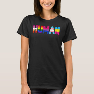 Human Lgbt Flag Gay Pride Month Transgender Rainbo T-Shirt