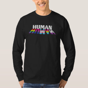 HUMAN LGBT Flag Gay Pride Month Transgender Rainbo T-Shirt