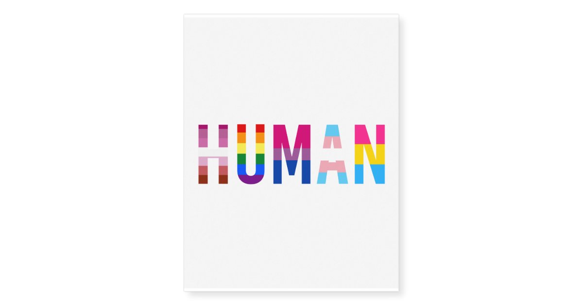 HUMAN LGBT Flag Gay Pride Month Transgender Temporary Tattoos | Zazzle