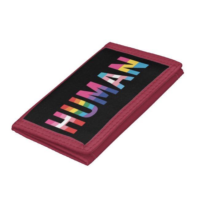 HUMAN LGBT Flag Gay Pride Month Transgender  Trifold Wallet (Bottom)