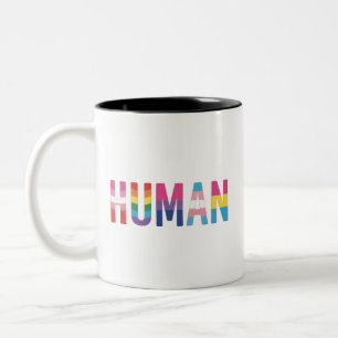 HUMAN LGBT Flag Gay Pride Month Transgender Two-Tone Coffee Mug