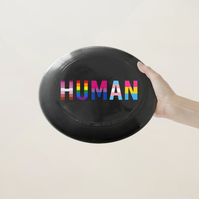 HUMAN LGBT Flag Gay Pride Month Transgender Wham-O Frisbee (In Hand)