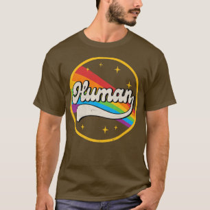 Human LGBT Pride Ally Rainbow Flag Retro Vintage  T-Shirt