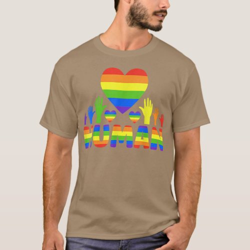 Human LGBT Pride Month Proud Lisbians  Gays T_Shi T_Shirt