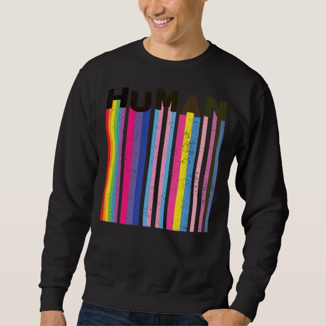 Human Lgbt Q Pride Flag Gay Bi Intersexual Trans P Sweatshirt (Front)