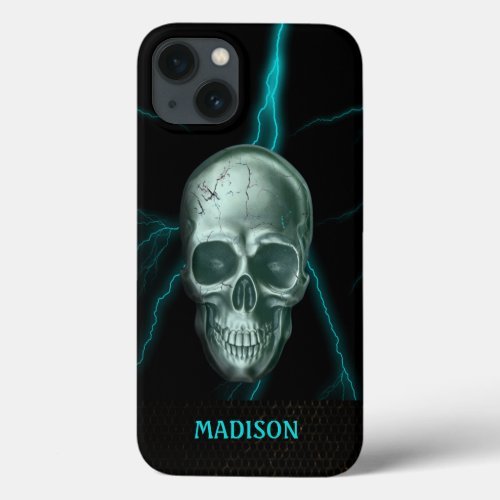 Human Lightning Skull iPhone 13 Case