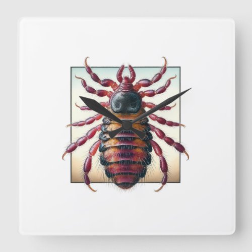 Human louse 030624IREF101 _ Watercolor Square Wall Clock