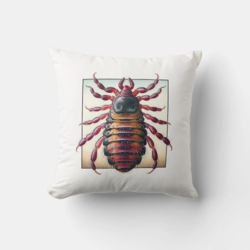Human louse 030624IREF101 _ Watercolor Throw Pillow