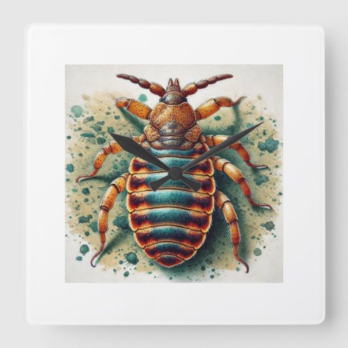 Human Louse 200624IREF226 _ Watercolor Square Wall Clock