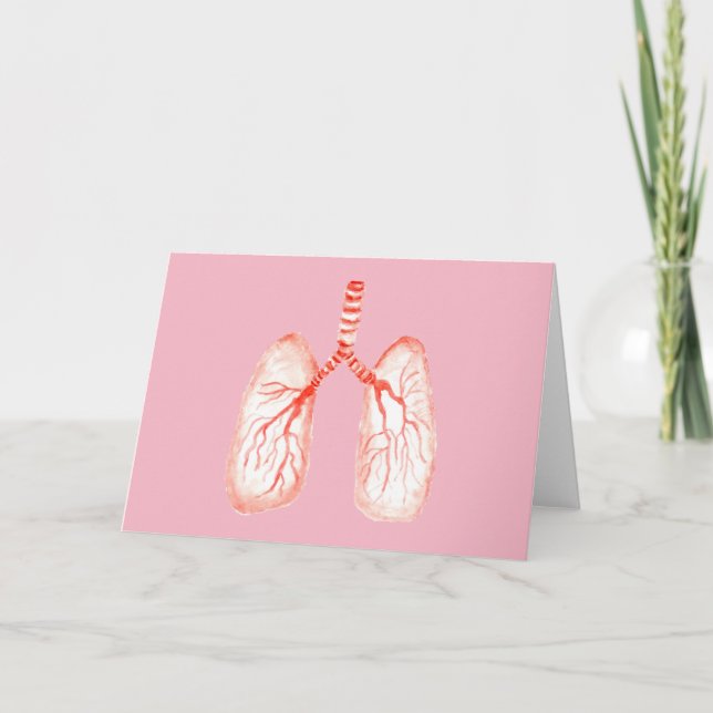 Human lungs in watercolor card (Front)