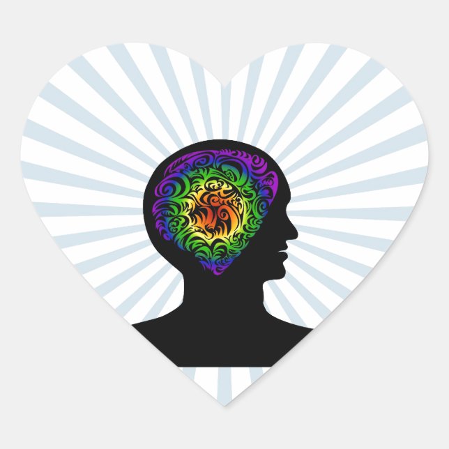 human mind heart sticker (Front)