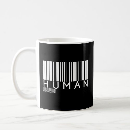 Human Moon Earth Bar Code Alien UFO Space Planet T Coffee Mug