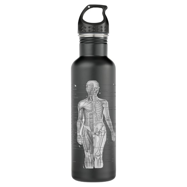 Human Muscle Anatomy Design Gift Idea Stainless Steel Water Bottle (Front)