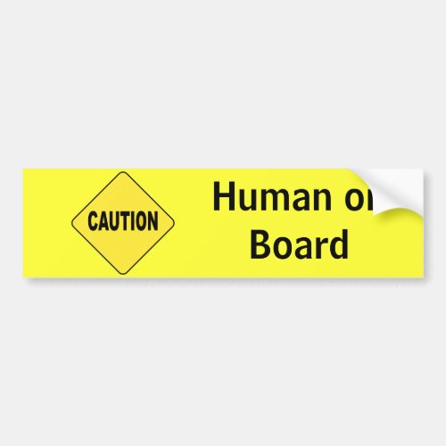 Human on Board Bumper Sticker