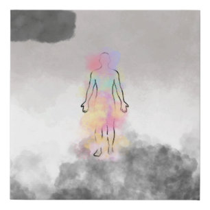 'Human on Earth' Minimalist Dark Moody Inner World Faux Canvas Print