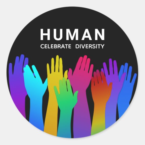 Human  One Race  Celebrate Diversity Classic Round Sticker