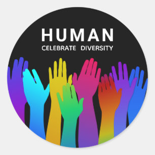 Human One Race Celebrate Diversity Classic Round Sticker