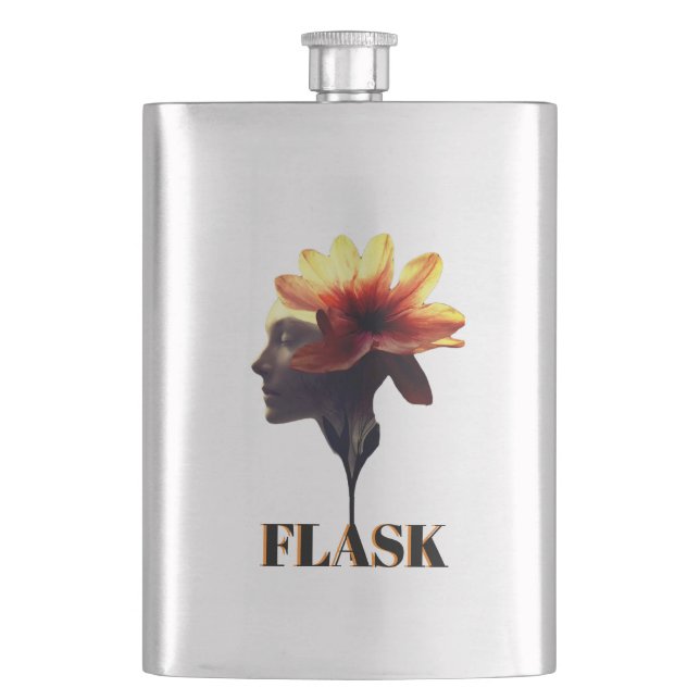 Human Petal Flower Design Uniquely Crafted for -  Flask (Front)