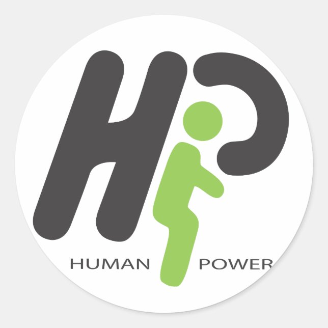 Human Power Classic Round Sticker (Front)