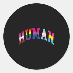 Human Pride Month Lgbt Gay Rainbow Equality Trans  Classic Round Sticker