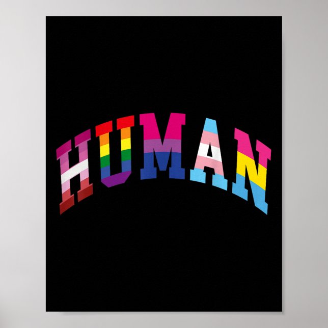 Human Pride Month Lgbt Gay Rainbow Equality Trans  Poster (Front)