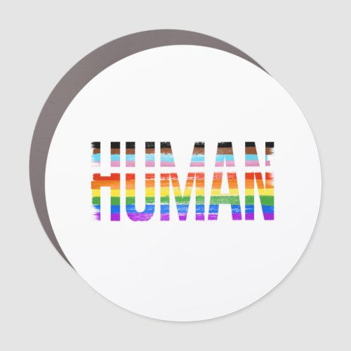 HUMAN Progress Pride Car Magnet