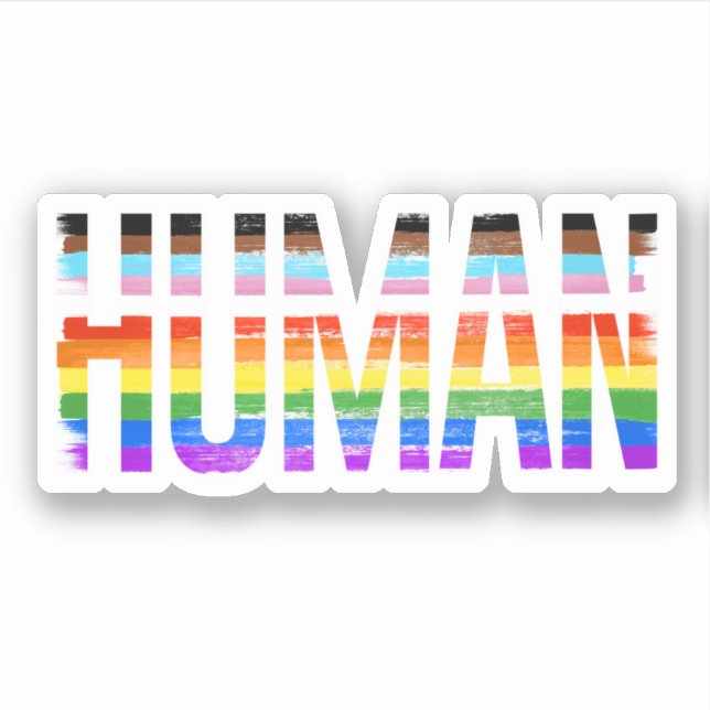 Human Progress Pride Sticker (Front)