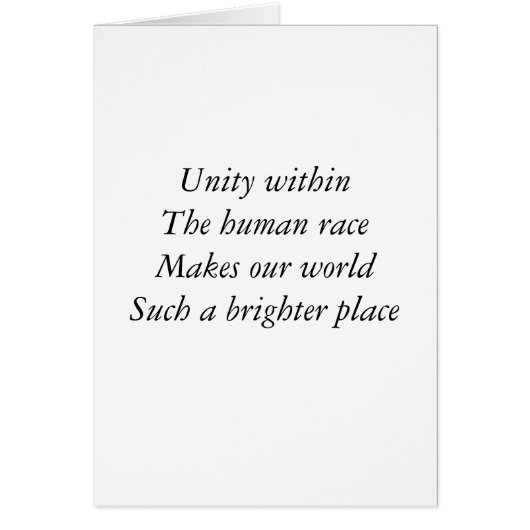 Human race unity cards (Front)
