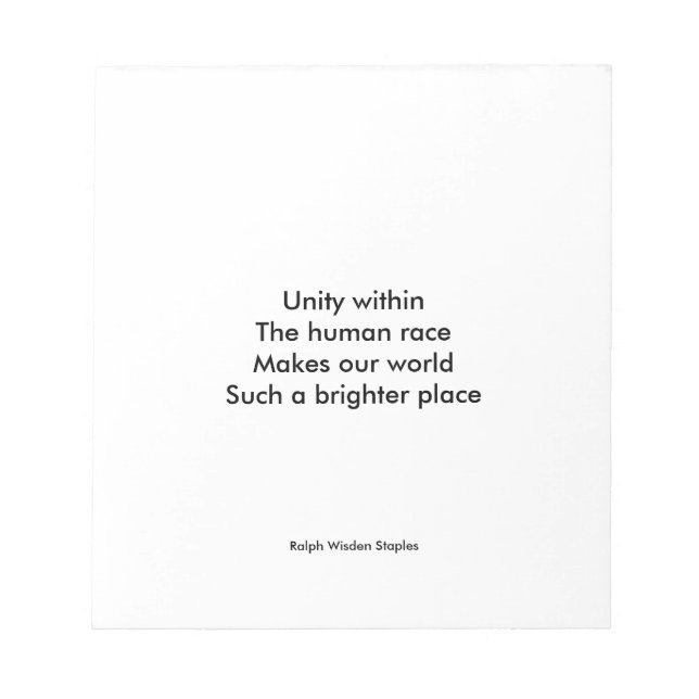 Human race unity notepad (Front)