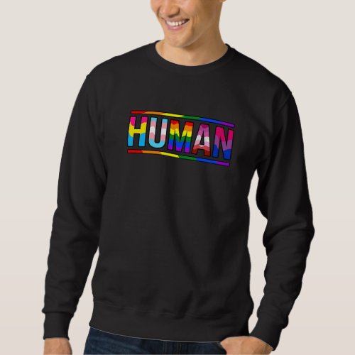Human Rainbow Flag Gay Lgbtq Month Supporter Graph Sweatshirt