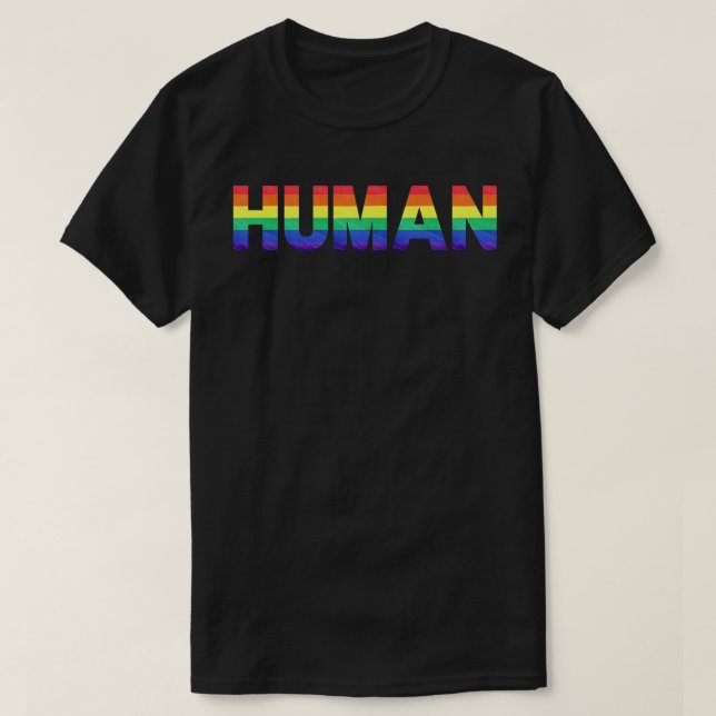 HUMAN Rainbow flag (LGBT) T-Shirt (Design Front)