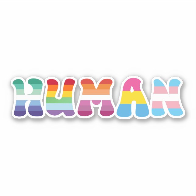 Human rainbow flags sticker (Front)