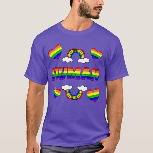 Human Rainbow Letters LGBTQ+ T-Shirt (Front)