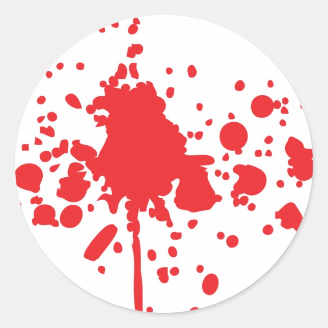 human red blood splatter classic round sticker (Front)
