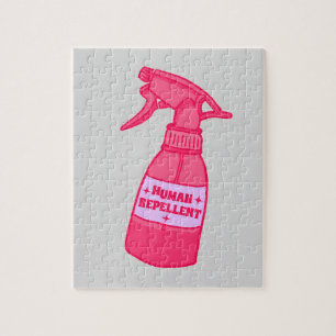 Human Repellent Spray Bottle Sassy Humor Jigsaw Puzzle