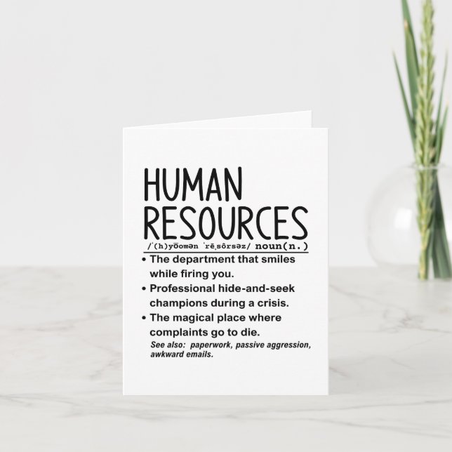 Human resources card (Front)