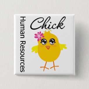 Human Resources Chick Pinback Button