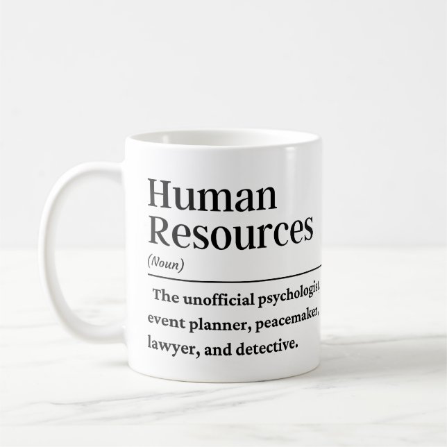 Human resources definition coffee mug (Left)