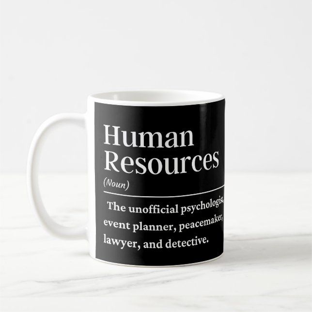 Human resources definition coffee mug (Left)
