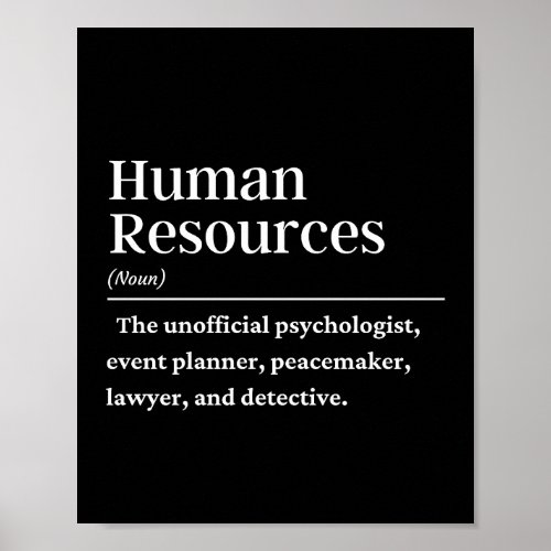 Human resources definition poster