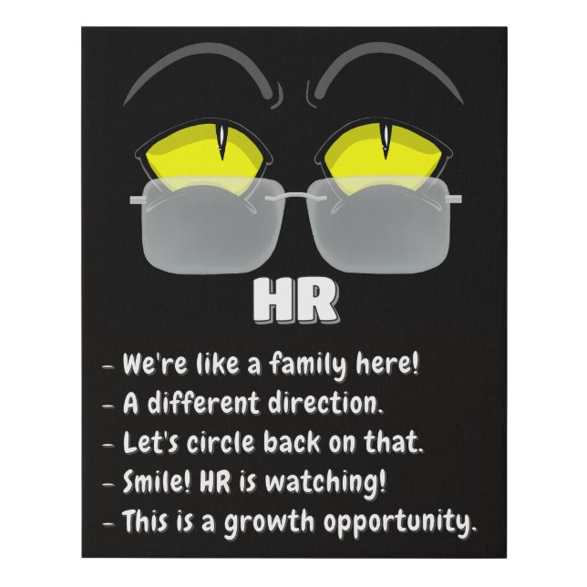Human Resources– Funny Office Cat Canvas Print (Front)