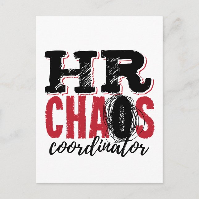 Human Resources HR Chaos Coordinator Postcard (Front)