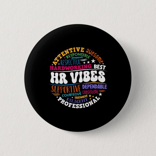 Human Resources Hr Vibes Analyst Employee Apprecia Button (Front)